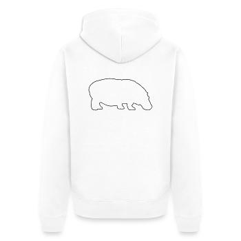 Hippopotamus - Unisex Premium Organic Zip Hoodie - white - Back - Thijin (182cm)