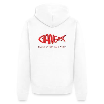 Dangast | Nordsee | Dangastfisch | Koordinaten | - Unisex Premium Bio Zip Hoodie - Weiß - Hinten - Thijin (182cm)