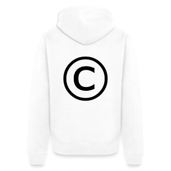 copyright c - Unisex Premium Organic Zip Hoodie - white - Back - Thijin (182cm)