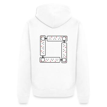 4way - Unisex Premium Organic Zip Hoodie - white - Back - Thijin (182cm)