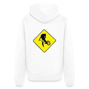 SignBMX - Veste à capuche bio Premium Unisexe - blanc - Dos - Thijin (182cm)