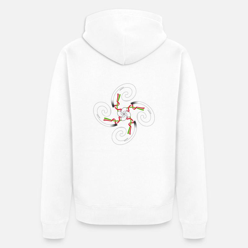Croix Basque design - Veste à capuche bio Premium Unisexe - blanc