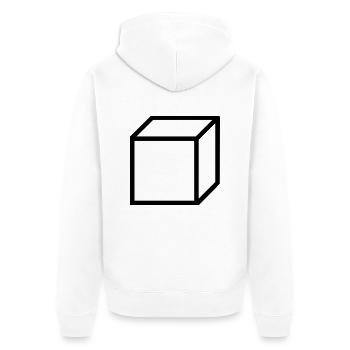 Cube Square Background - Unisex Premium Organic Zip Hoodie - white - Back - Thijin (182cm)