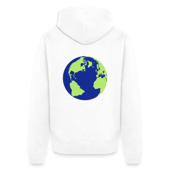 terre - Veste à capuche bio Premium Unisexe - blanc - Dos - Thijin (182cm)