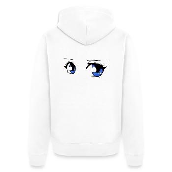 Mangaeyes - Unisex Premium Bio Zip Hoodie - Weiß - Hinten - Thijin (182cm)