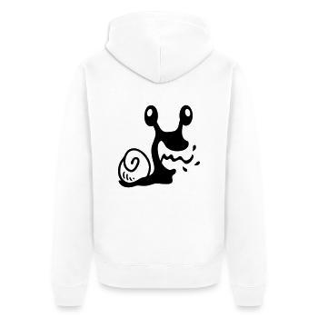 Crazy Snail - line - Unisex Premium Organic Zip Hoodie - white - Back - Thijin (182cm)