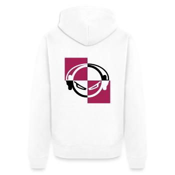 headphones - Unisex Premium Bio Zip Hoodie - Weiß - Hinten - Thijin (182cm)