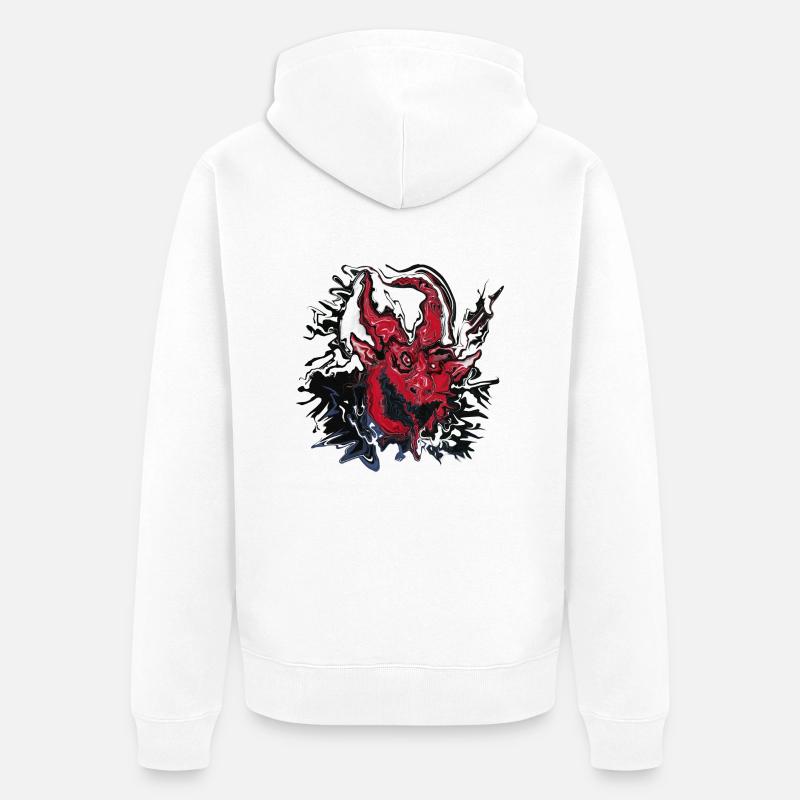 devil - Veste à capuche bio Premium Unisexe - blanc