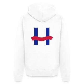 H-Boot - Unisex Premium Bio Zip Hoodie - Weiß - Hinten - Thijin (182cm)