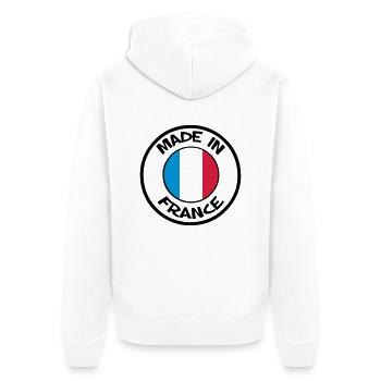 made in France - Veste à capuche bio Premium Unisexe - blanc - Dos - Thijin (182cm)