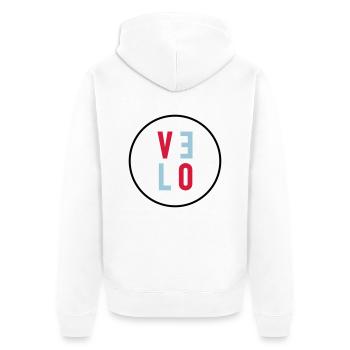 velo 4 color - Unisex Premium Organic Zip Hoodie - white - Back - Thijin (182cm)
