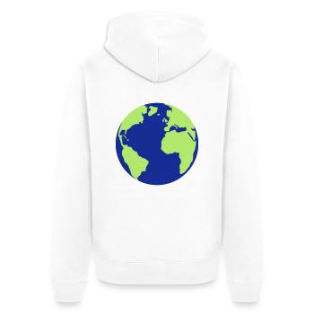 Erde, Welt, Erdkugel - Unisex Premium Bio Zip Hoodie - Weiß - Hinten - Thijin (182cm)