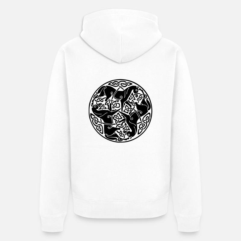 3 Pferde - Unisex Premium Bio Zip Hoodie - Weiß