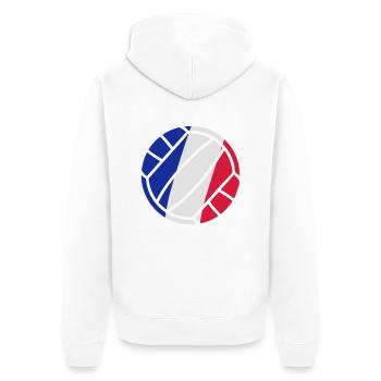 volleyball - Unisex Premium Organic Zip Hoodie - white - Back - Thijin (182cm)