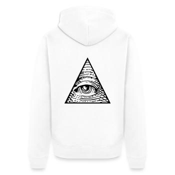Eye of Providence - Unisex Premium Organic Zip Hoodie - white - Back - Thijin (182cm)