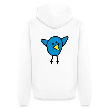 tweet - Unisex Premium Bio Zip Hoodie - Weiß - Hinten - Thijin (182cm)