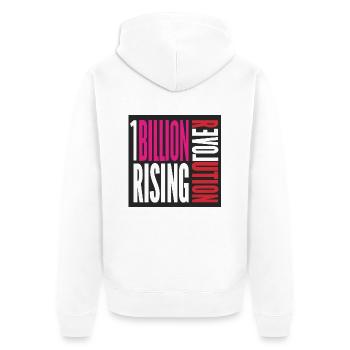 get ready for the OBR Rev - Unisex Premium Bio Zip Hoodie - Weiß - Hinten - Thijin (182cm)
