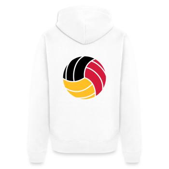Volleyball 3c - Unisex Premium Bio Zip Hoodie - Weiß - Hinten - Thijin (182cm)