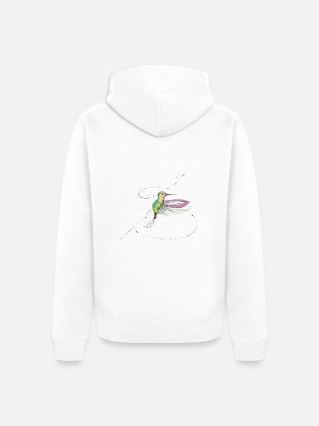 Kolibri Tattoo - Unisex Premium Bio Zip Hoodie - Weiß