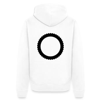 Grobstolliger Reifen - Unisex Premium Bio Zip Hoodie - Weiß - Hinten - Thijin (182cm)