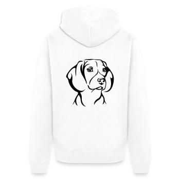 Beagle - Unisex Premium Bio Zip Hoodie - Weiß - Hinten - Thijin (182cm)