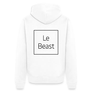 Le respiration the beast Monster beast typo - Unisex Premium Organic Zip Hoodie - white - Back - Thijin (182cm)