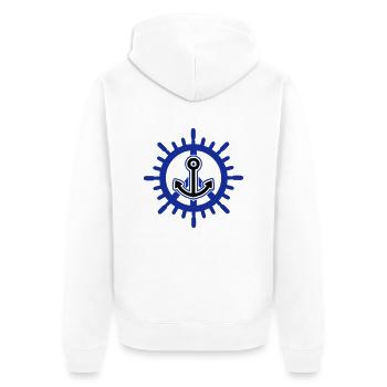 Frieden der Seefahrt / peace at sea (2c) - Unisex Premium Organic Zip Hoodie - white - Back - Thijin (182cm)