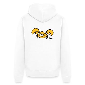 Krebs (3c) - Unisex Premium Bio Zip Hoodie - Weiß - Hinten - Thijin (182cm)