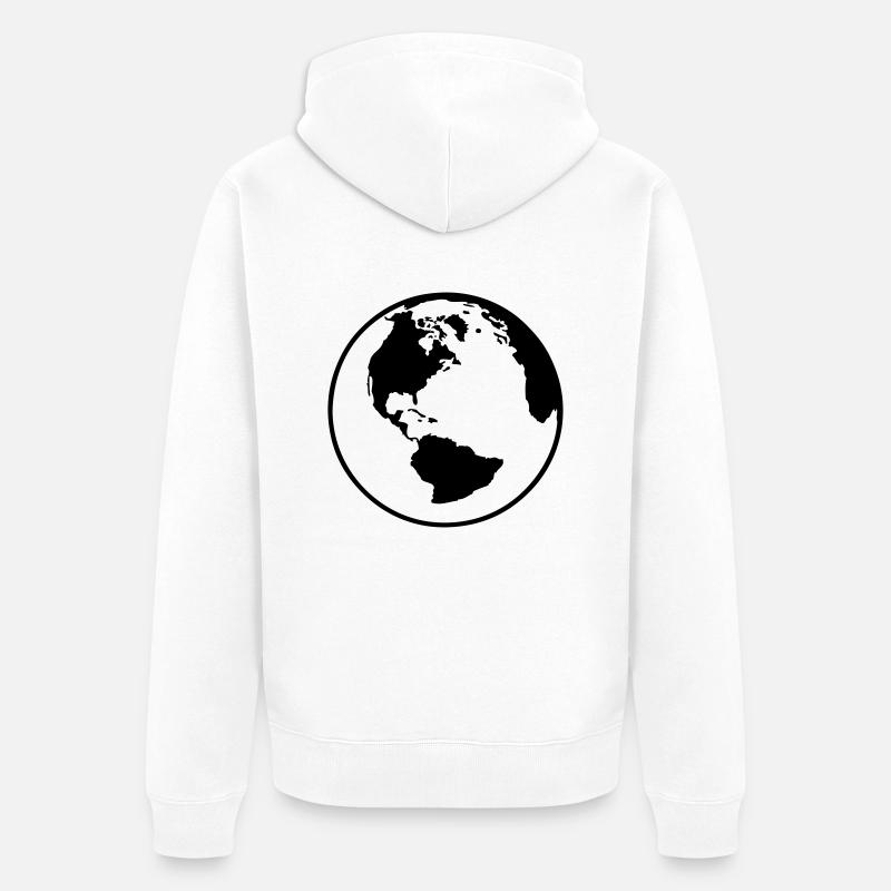 Globus - Unisex Premium Bio Zip Hoodie - Weiß