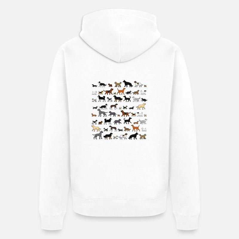Many dogs go 2 - Veste à capuche bio Premium Unisexe - blanc
