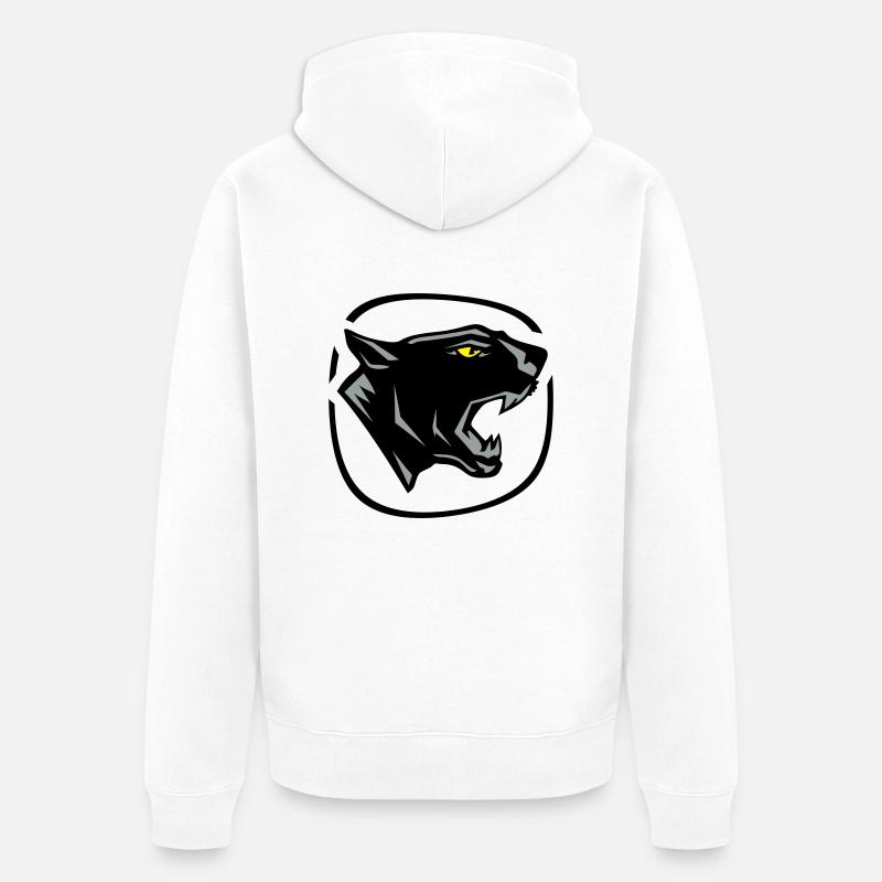 panthère_3 - Veste à capuche bio Premium Unisexe - blanc