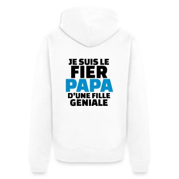le fier papa d'une fille géniale - Veste à capuche bio Premium Unisexe - blanc - Dos - Thijin (182cm)