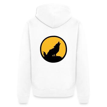 loup - Veste à capuche bio Premium Unisexe - blanc - Dos - Thijin (182cm)