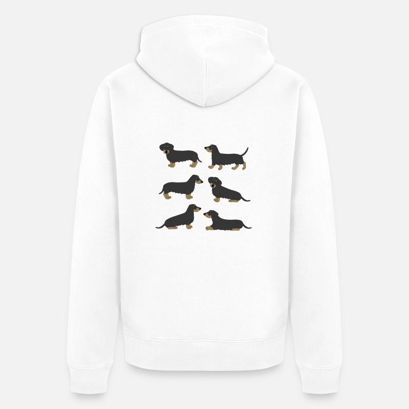 Cheveux brut sélection teckel - Veste à capuche bio Premium Unisexe - blanc