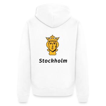 Stockholm - Unisex Premium Bio Zip Hoodie - Weiß - Hinten - Thijin (182cm)