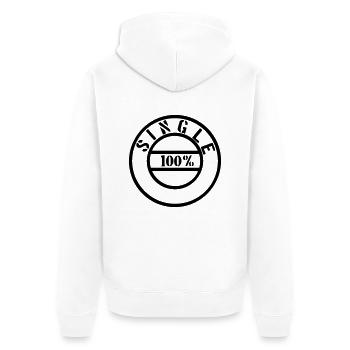 Single - Unisex Premium Bio Zip Hoodie - Weiß - Hinten - Thijin (182cm)