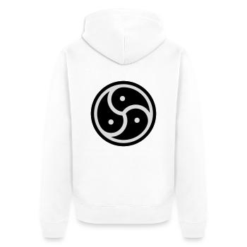 BDSM Logo - Unisex Premium Bio Zip Hoodie - Weiß - Hinten - Thijin (182cm)