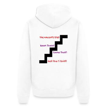 naughty step - Unisex Premium Organic Zip Hoodie - white - Back - Thijin (182cm)