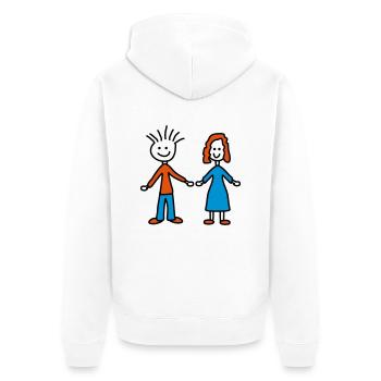 couple - Veste à capuche bio Premium Unisexe - blanc - Dos - Thijin (182cm)