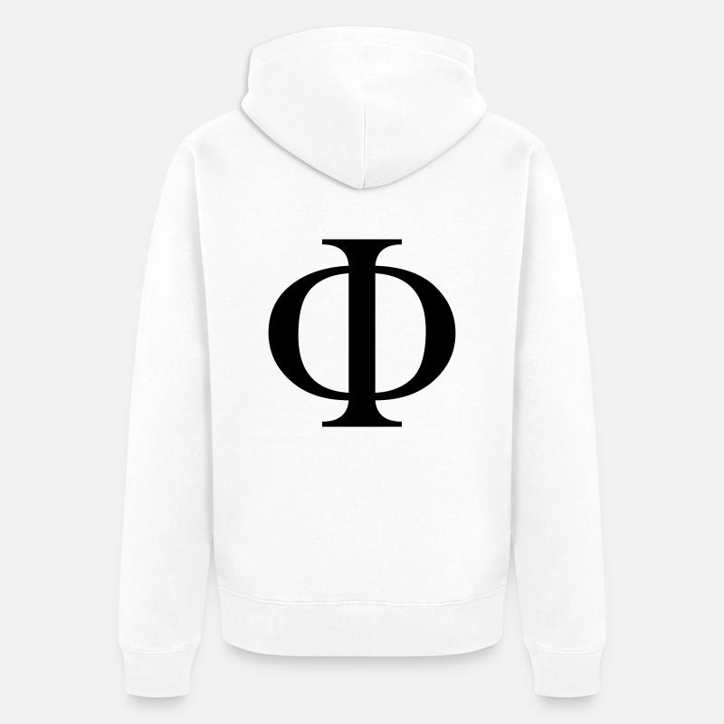 phi greek - Veste à capuche bio Premium Unisexe - blanc