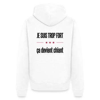 trop fort - Veste à capuche bio Premium Unisexe - blanc - Dos - Thijin (182cm)