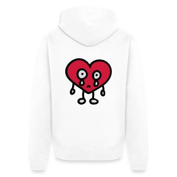 weeping heart 3 - Unisex Premium Organic Zip Hoodie - white - Back - Thijin (182cm)