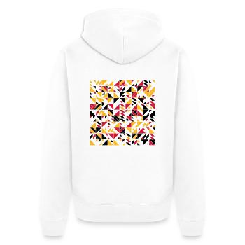 Deutschland | Triangles - Unisex Premium Bio Zip Hoodie - Weiß - Hinten - Thijin (182cm)