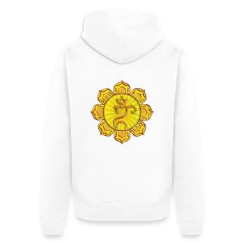 BALI Om Lotus Symbol - Unisex Premium Organic Zip Hoodie - white - Back - Thijin (182cm)