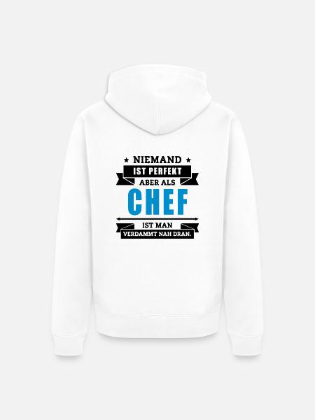 Funshirt Chef - Unisex Premium Bio Zip Hoodie - Weiß