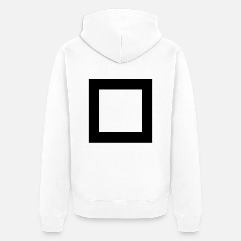 square - Unisex Premium Bio Zip Hoodie - Weiß