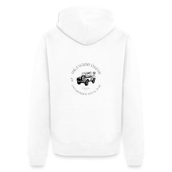 LAND ROVER ENGLISH CAR - Veste à capuche bio Premium Unisexe - blanc - Dos - Thijin (182cm)