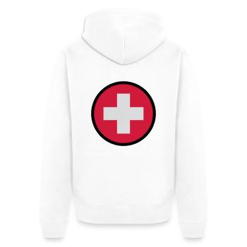 switzerland_round_3c - Veste à capuche bio Premium Unisexe - blanc - Dos - Thijin (182cm)