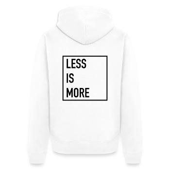 Less Is More - Unisex Premium Bio Zip Hoodie - Weiß - Hinten - Thijin (182cm)