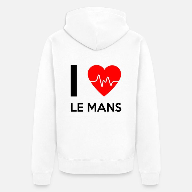 J'aime Le Mans - J'adore Le Mans - Veste à capuche bio Premium Unisexe - blanc